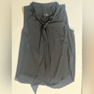 J.Crew Black Wrap Blouse Women’s Small Tie Front Sheer Lightweight Elegant